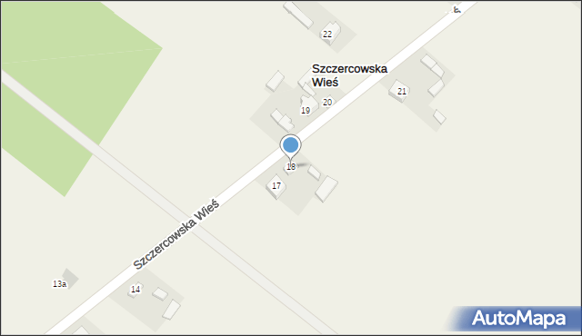 Szczercowska Wieś, Szczercowska Wieś, 18, mapa Szczercowska Wieś