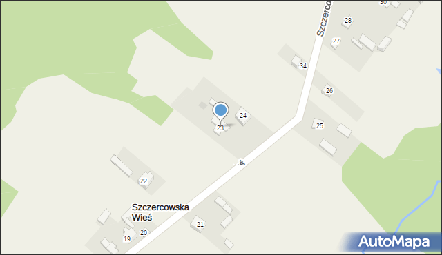 Szczercowska Wieś, Szczercowska Wieś, 23, mapa Szczercowska Wieś