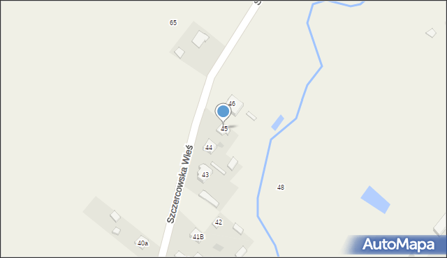Szczercowska Wieś, Szczercowska Wieś, 45, mapa Szczercowska Wieś