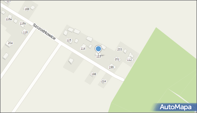 Szczodrkowice, Szczodrkowice, 113, mapa Szczodrkowice