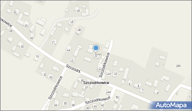 Szczodrkowice, Szczodrkowice, 12, mapa Szczodrkowice