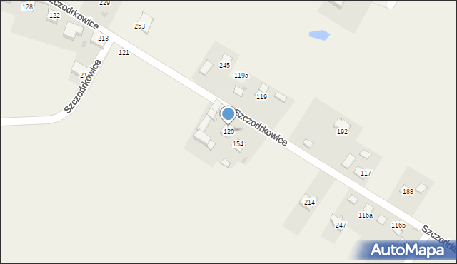 Szczodrkowice, Szczodrkowice, 120, mapa Szczodrkowice