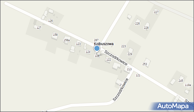 Szczodrkowice, Szczodrkowice, 128, mapa Szczodrkowice
