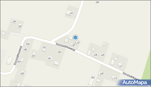 Szczodrkowice, Szczodrkowice, 135a, mapa Szczodrkowice
