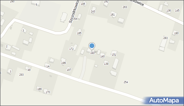 Szczodrkowice, Szczodrkowice, 141, mapa Szczodrkowice