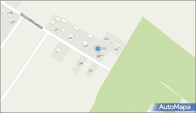 Szczodrkowice, Szczodrkowice, 199, mapa Szczodrkowice