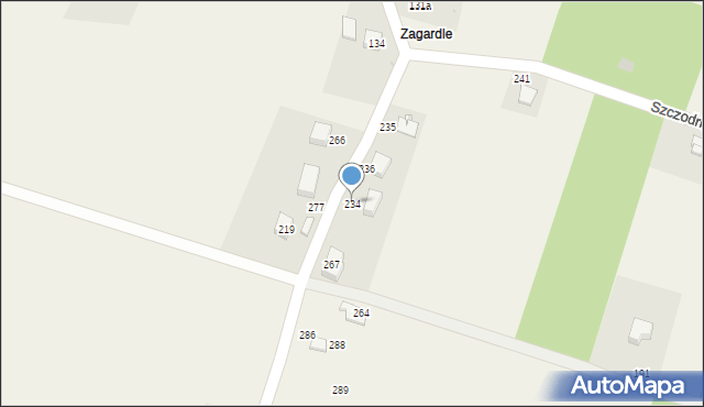 Szczodrkowice, Szczodrkowice, 234, mapa Szczodrkowice