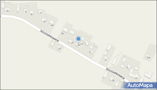 Szczodrkowice, Szczodrkowice, 24, mapa Szczodrkowice