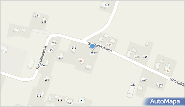 Szczodrkowice, Szczodrkowice, 263, mapa Szczodrkowice