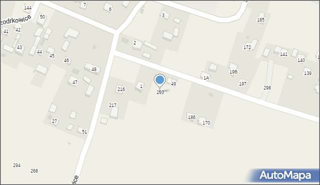 Szczodrkowice, Szczodrkowice, 293, mapa Szczodrkowice