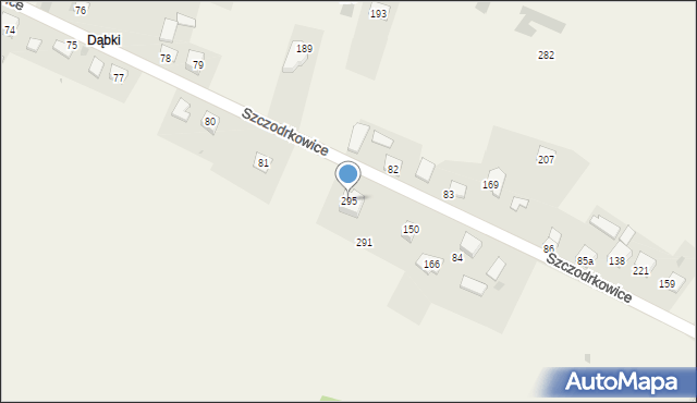 Szczodrkowice, Szczodrkowice, 295, mapa Szczodrkowice