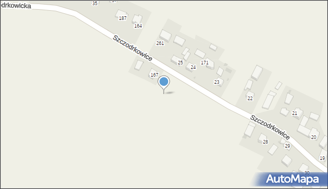 Szczodrkowice, Szczodrkowice, 301, mapa Szczodrkowice