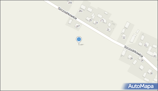 Szczodrkowice, Szczodrkowice, 303, mapa Szczodrkowice