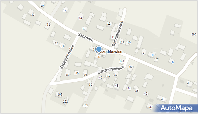 Szczodrkowice, Szczodrkowice, 37, mapa Szczodrkowice