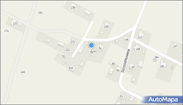 Szczodrkowice, Szczodrkowice, 53, mapa Szczodrkowice