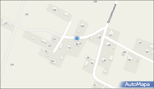 Szczodrkowice, Szczodrkowice, 54, mapa Szczodrkowice