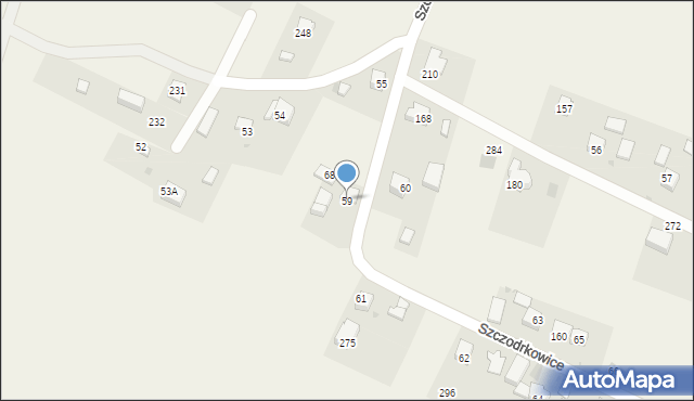 Szczodrkowice, Szczodrkowice, 59, mapa Szczodrkowice