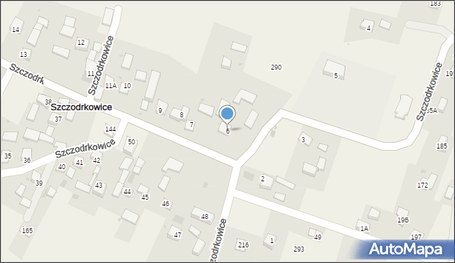 Szczodrkowice, Szczodrkowice, 6, mapa Szczodrkowice