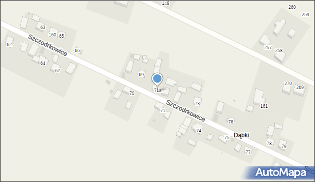 Szczodrkowice, Szczodrkowice, 71a, mapa Szczodrkowice