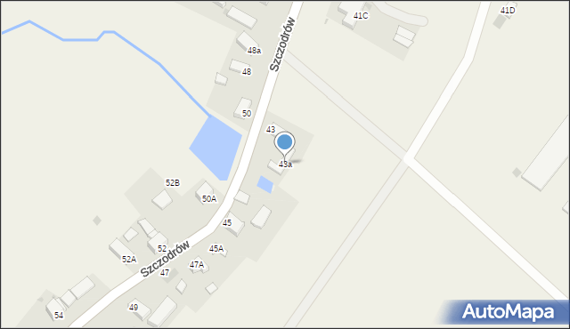 Szczodrów, Szczodrów, 43a, mapa Szczodrów