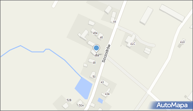 Szczodrów, Szczodrów, 48a, mapa Szczodrów