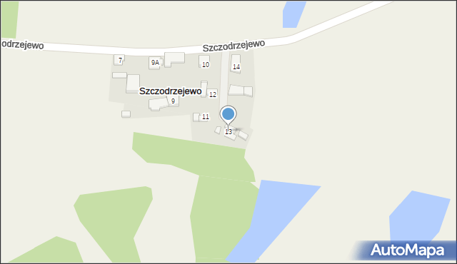 Szczodrzejewo, Szczodrzejewo, 13, mapa Szczodrzejewo