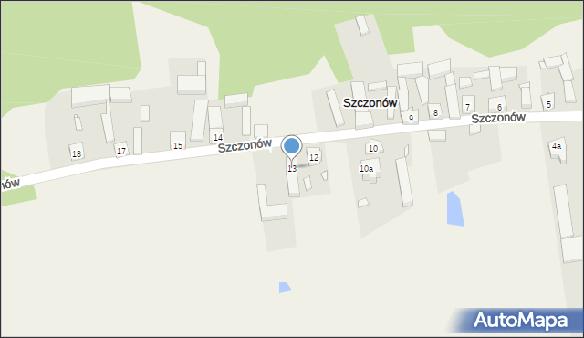 Szczonów, Szczonów, 13, mapa Szczonów