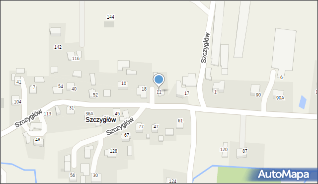 Szczygłów, Szczygłów, 11, mapa Szczygłów