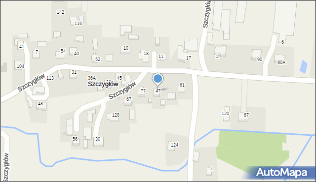 Szczygłów, Szczygłów, 47, mapa Szczygłów