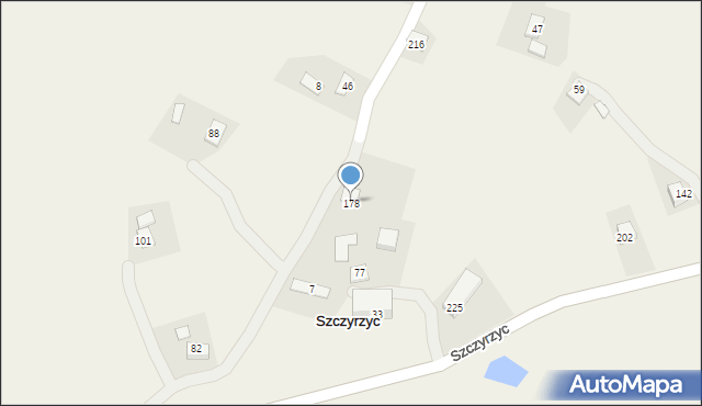 Szczyrzyc, Szczyrzyc, 178, mapa Szczyrzyc