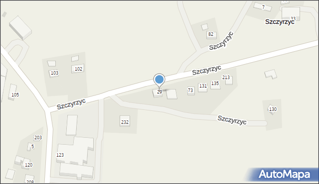Szczyrzyc, Szczyrzyc, 29, mapa Szczyrzyc