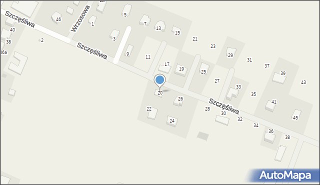 Szczytkowice, Szczęśliwa, 20, mapa Szczytkowice