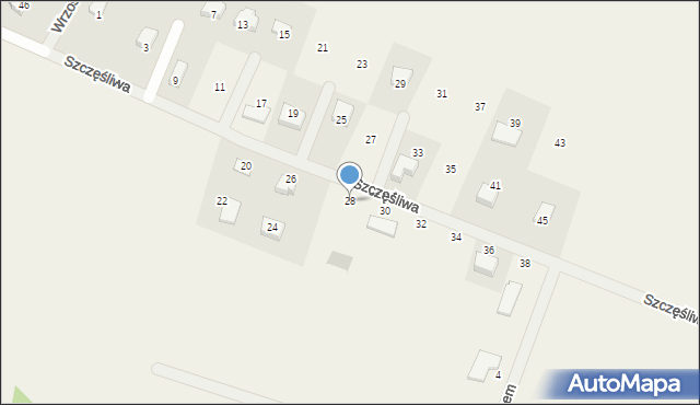 Szczytkowice, Szczęśliwa, 28, mapa Szczytkowice