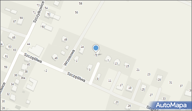 Szczytkowice, Szczęśliwa, 5, mapa Szczytkowice