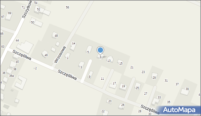 Szczytkowice, Szczęśliwa, 7, mapa Szczytkowice