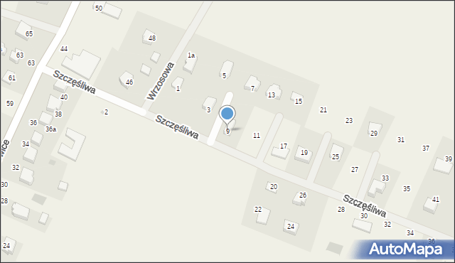 Szczytkowice, Szczęśliwa, 9, mapa Szczytkowice