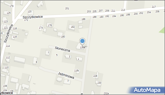 Szczytkowice, Szczytkowice, 116a, mapa Szczytkowice