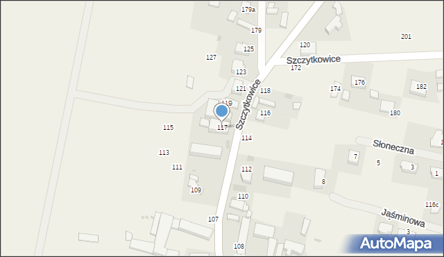 Szczytkowice, Szczytkowice, 117, mapa Szczytkowice