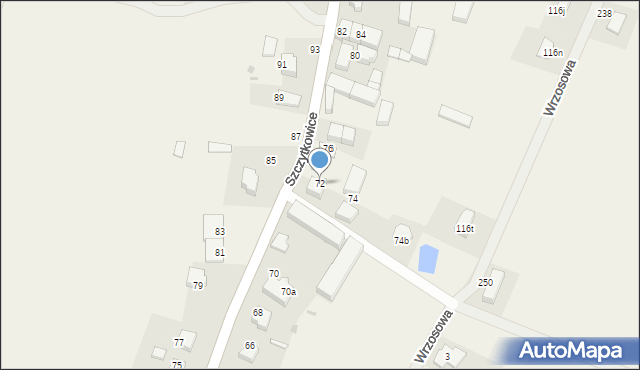 Szczytkowice, Szczytkowice, 72, mapa Szczytkowice