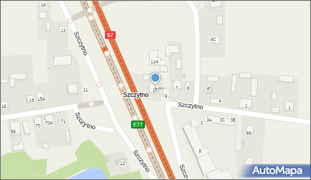 Szczytno, Szczytno, 10, mapa Szczytno