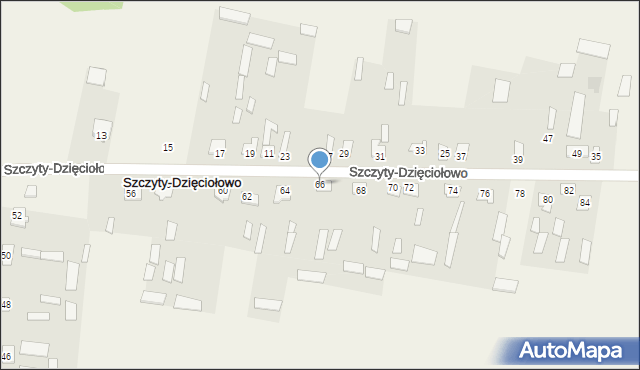 Szczyty-Dzięciołowo, Szczyty-Dzięciołowo, 66, mapa Szczyty-Dzięciołowo