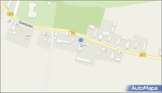 Szedziec, Szedziec, 8, mapa Szedziec