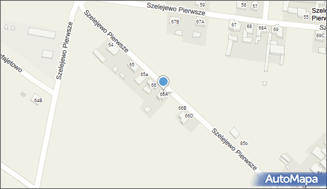 Szelejewo Pierwsze, Szelejewo Pierwsze, 66A, mapa Szelejewo Pierwsze