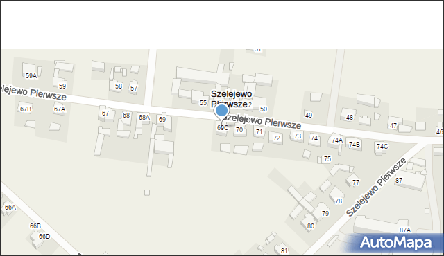 Szelejewo Pierwsze, Szelejewo Pierwsze, 69C, mapa Szelejewo Pierwsze