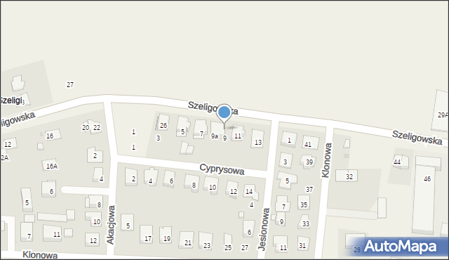 Szeligi, Szeligowska, 32, mapa Szeligi