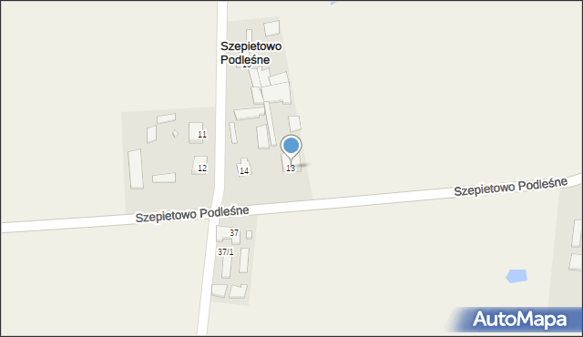 Szepietowo Podleśne, Szepietowo Podleśne, 13, mapa Szepietowo Podleśne