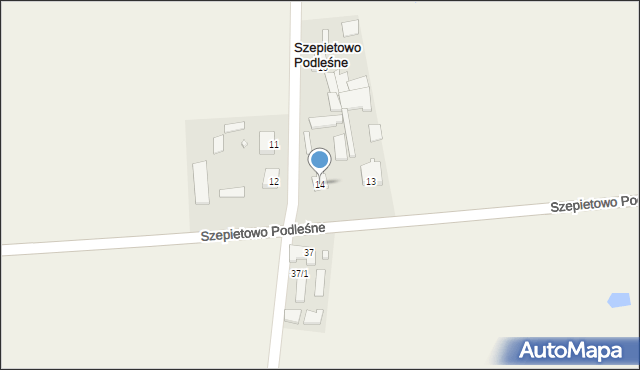 Szepietowo Podleśne, Szepietowo Podleśne, 14, mapa Szepietowo Podleśne