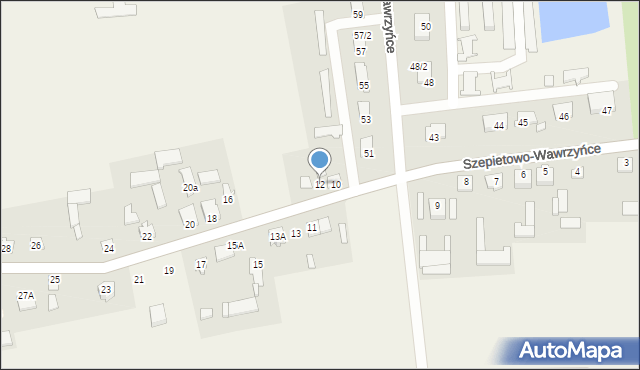 Szepietowo-Wawrzyńce, Szepietowo-Wawrzyńce, 12, mapa Szepietowo-Wawrzyńce