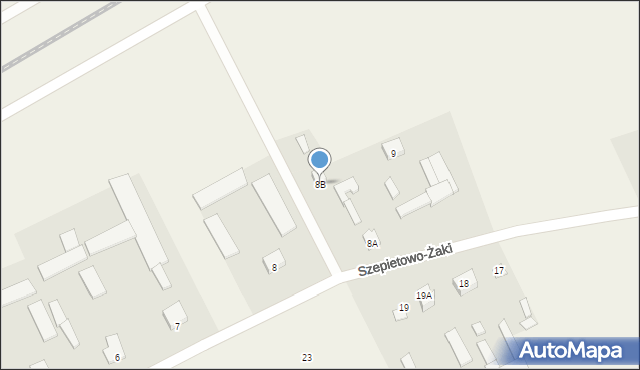 Szepietowo-Żaki, Szepietowo-Żaki, 8B, mapa Szepietowo-Żaki