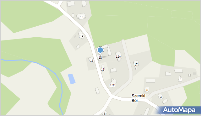 Szeroki Bór, Szeroki Bór, 12, mapa Szeroki Bór